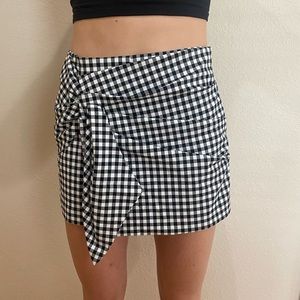 zara black and white skort